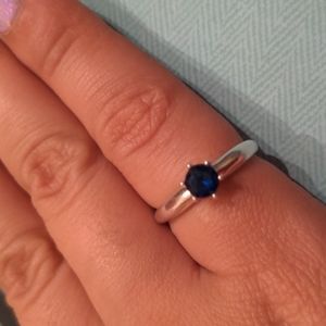Sterling silver blue stone ring